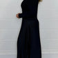 Women's solid color Long Sleeve Jumper & Pleated Bottom Dress Fashion Trends