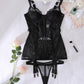 See-Through Lace Body-Shaping Gathered Fishbone Sexy Set
