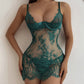 Sexy Lace Sheer Push-up Camisole Nightgown and Thong Set