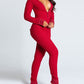 Christmas Deep V-neck Long-sleeved Back Button Closure Jumpsuit PJajama