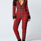 Christmas Deep V-neck Long-sleeved Back Button Closure Jumpsuit PJajama