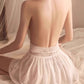 Sexy Deep V Halter Neck Backless Mesh Lace Nightgown