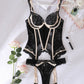 Colorblock Sheer Lace Shaping Lingerie Set