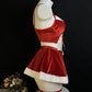 Sexy Christmas Bow-Tie Velvet Uniform With Fishnet Stockings Set