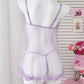 Sexy Lace Mesh See-through Slip Dress Lingerie Set