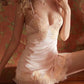 Sexy Deep V-neck Ice Silk Lace Patchwork Backless Camisole Nightgown