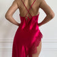Sexy Silk Lace Long Slip High Side Slit Nightgown
