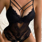 Sexy Lace See-through Mesh Open Crotch Bodysuit