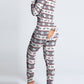 Christmas Deep V-neck Long-sleeved Back Button Closure Jumpsuit PJajama