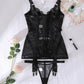 See-Through Lace Body-Shaping Gathered Fishbone Sexy Set