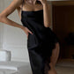 Sexy Silk Lace Long Slip High Side Slit Nightgown