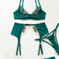 Sexy Mesh See-Through Flower Embroidery Push-Up Bra Sexy Lingerie Set