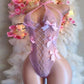 Sexy Halter Neck Openwork Mesh Bow-Decorated Bodysuit