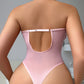 Sexy Halter-neck Sleeveless Sheer Water-soluble Floral Embroidery Lingerie Bodysuit