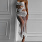 Sexy Sheer Mesh Floral Embroidered Lace Slip Dress
