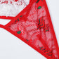 Sexy Christmas Lace Mesh Sheer Lingerie Set with Stockings