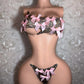 3D Bow-decorated Sexy Strapless Bra and Thong Lingerie Set