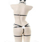 Christmas Sexy Openwork Bunny Girl Patent Leather Lingerie Set