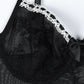 Sexy Lace Mesh See-Through Straps Cross Bow Mesh Ruffled Nightdress