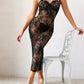Sexy Floral Lace Mesh See-through Long Camisole Nightgown