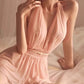 Sexy Deep V Halter Neck Backless Mesh Lace Nightgown