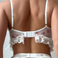 Sexy Floral Print Lace See-through Mesh Lingerie Set with Stockings