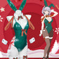Christmas Sexy Bunny Girl Leather Lingerie Set