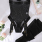 Mesh See-Through Bodysuit With Leg Stockings Sexy Lingerie Set