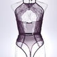 Sexy Lace Mesh Openwork Halter Bodysuit