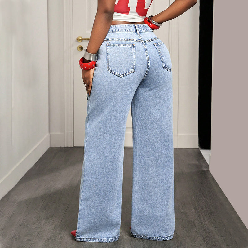 🎉 2026 Sale — Over 25,000 Sold! 💞 Asymmetrical Waist Wide-Leg Jeans – Deconstructed Cool, Sculpted Flow 🔥