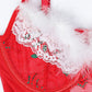 Sexy Christmas Lace Mesh Sheer Lingerie Set with Stockings