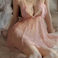 Sexy Deep V Mesh See-Through Pearl Open Crotch Lingerie Set