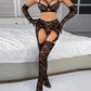 Sexy Jacquard Lace Shapewear Lingerie Set With See-Through Stockings