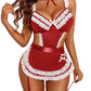 Sexy Hollow Backless Maid Uniform Suit