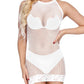 Sexy Halter-neck Hollow-out Sheer Lace Bodycon Mini Dress