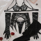 Sexy Jacquard Lace Shapewear Lingerie Set With See-Through Stockings