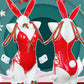 Christmas Sexy Bunny Girl Leather Lingerie Set