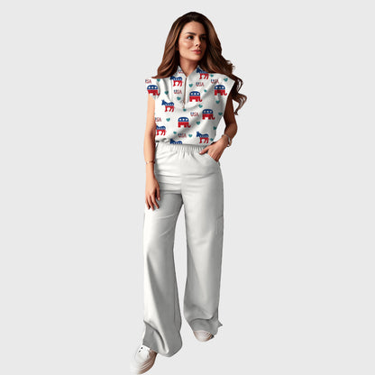 Women's  Printed Scrub Set ST6242