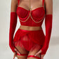 Sexy See-Through Mesh Skirt Uniform Lingerie Set With Gloves