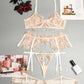 Sexy Flower Lace Mesh Splicing Transparent Sex Set