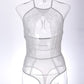 Sexy Lace Mesh Openwork Halter Bodysuit