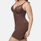 T-Back Open Back Bodysuit With Lace V-Neck Detail