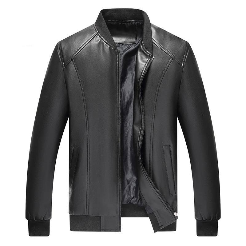 Men's Slim Simple Leather Jacket – Rakkiss