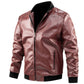 Zipper Collar Leather Jacket