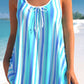 Wide Strap Striped Women Tankini Set