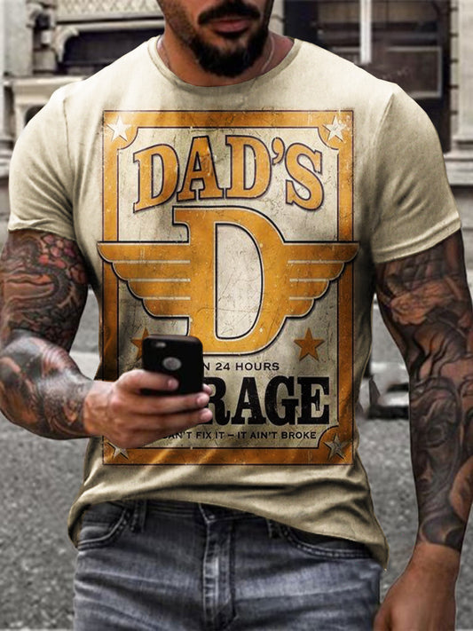 Retro lubricant print T-shirt