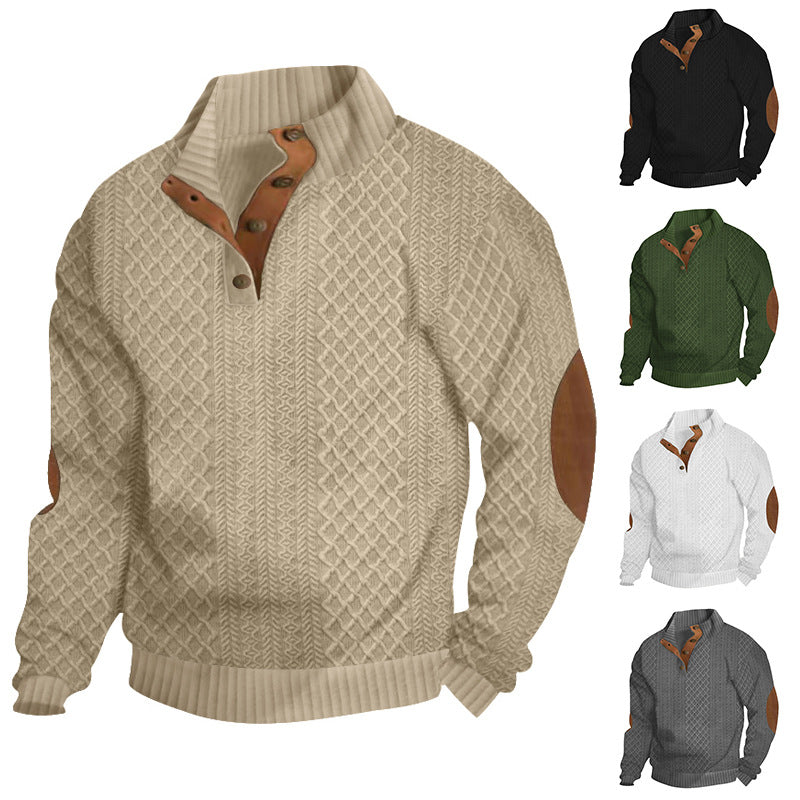 Christmas 70% OFF- Siegfried  Men's Outdoor Casual Stand Cashmere Button Long Sleeve Sweater