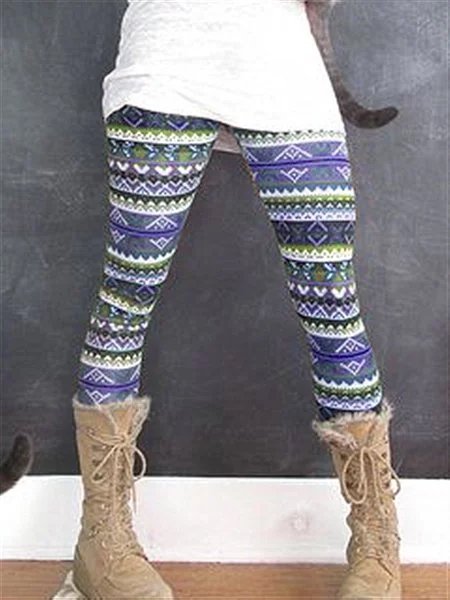 Retro Print Freizeithosen im Herbst&Winter