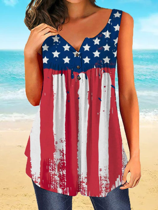 Women's Independence Day Printed Vest