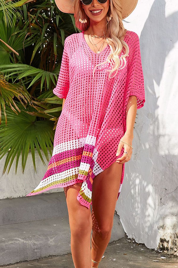 Women's Loose Beachwear Paneled Cutout Bikini Top